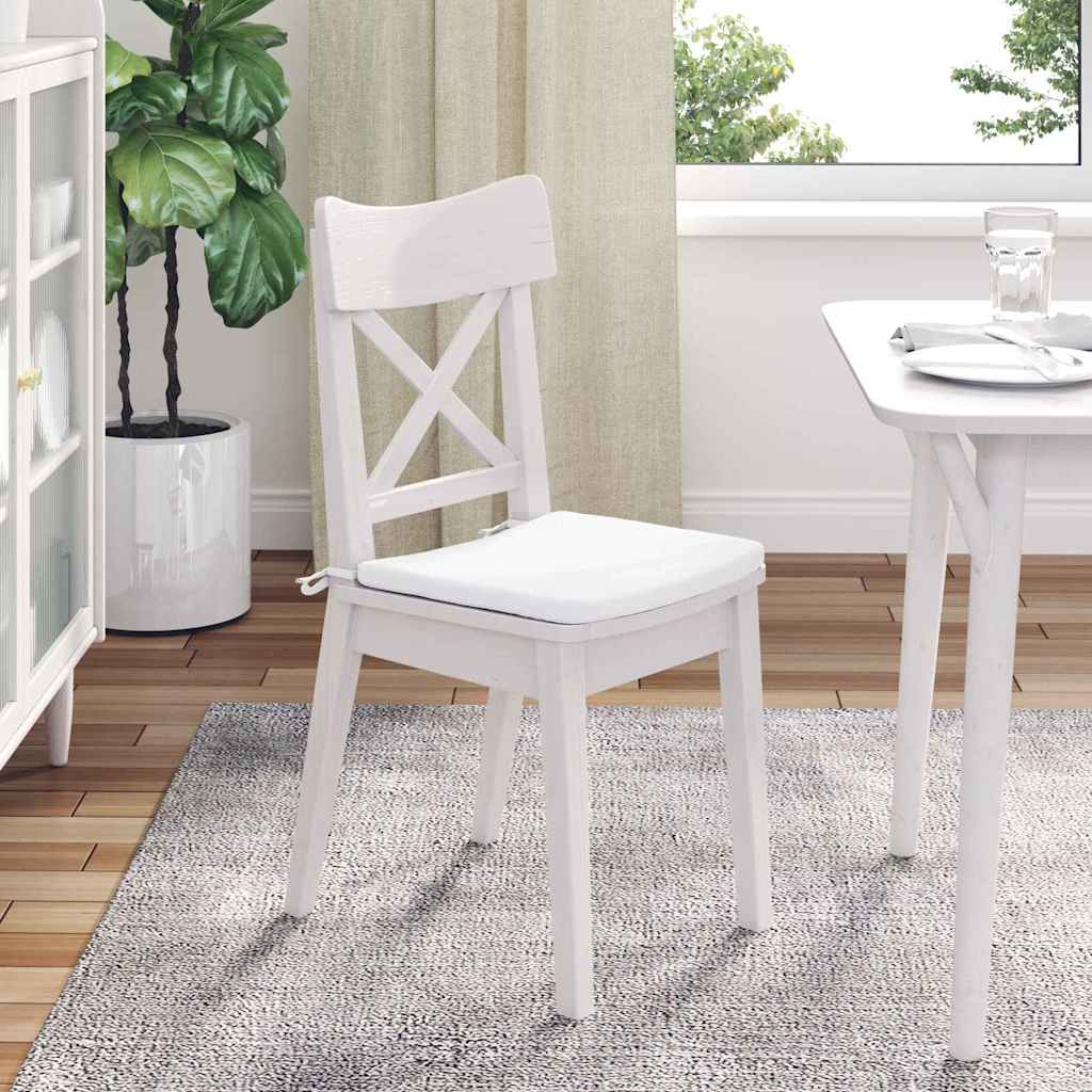 vidaXL Poduszki na siedziska 4 pcs Biały 40 x 40 x 3 cm tkanina