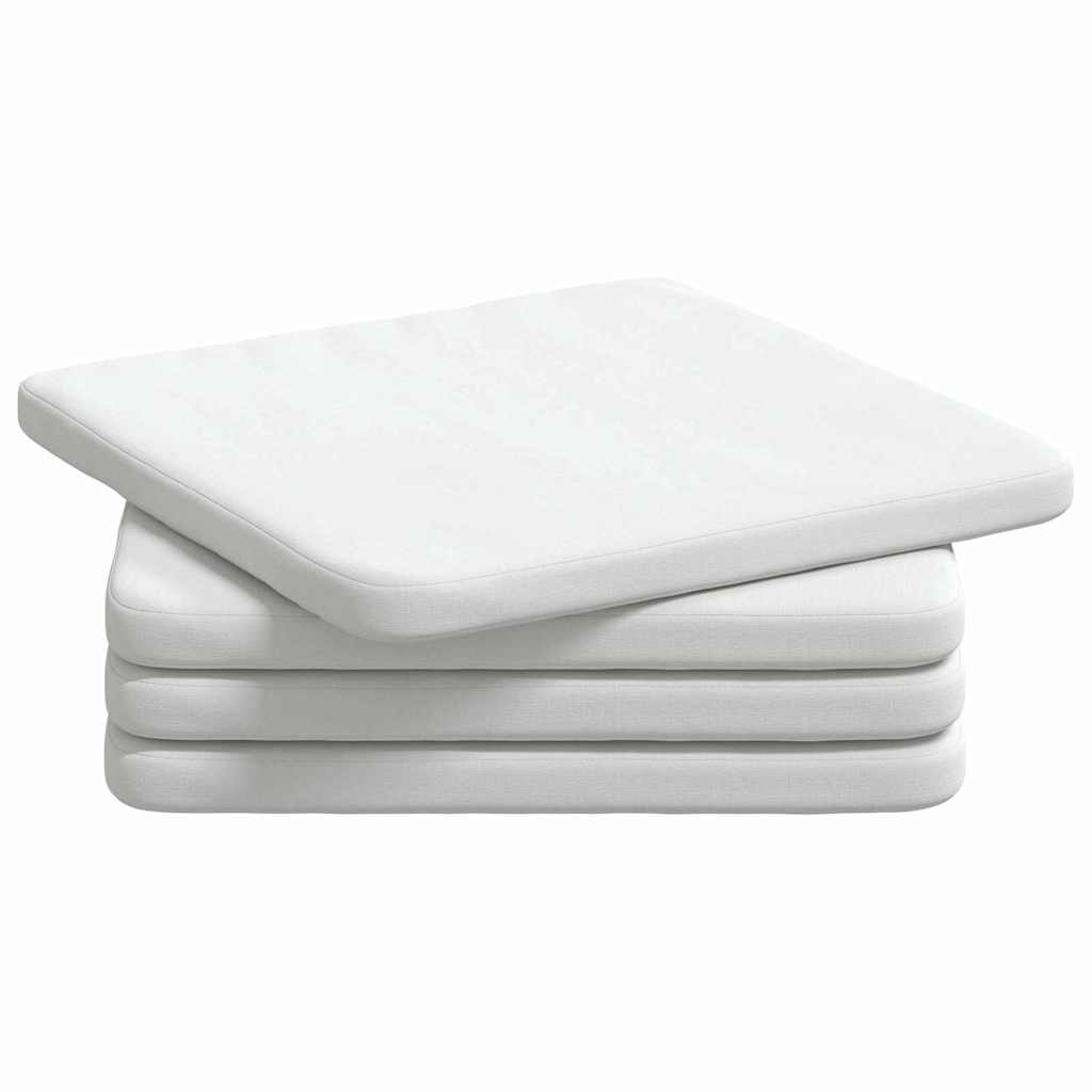 vidaXL Poduszki na siedziska 4 pcs Biały 40 x 40 x 3 cm tkanina