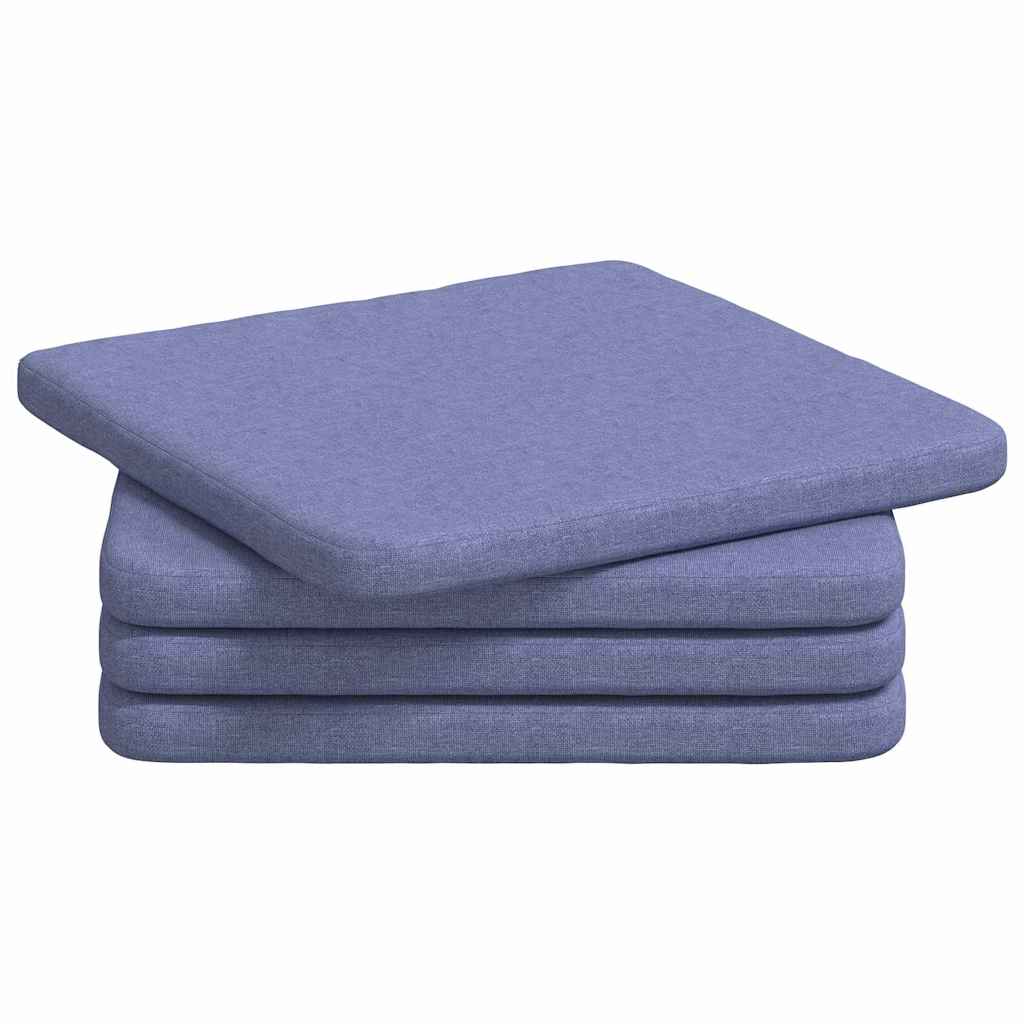 vidaXL Poduszki na siedziska 4 pcs Niebieski dżins 40 x 40 x 3 cm