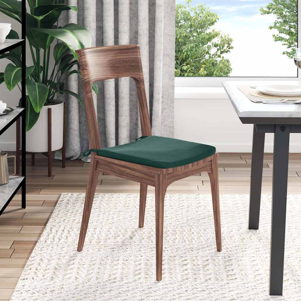 vidaXL Poduszki na siedziska 4 pcs Ciemna zieleń 40 x 40 x 3 cm
