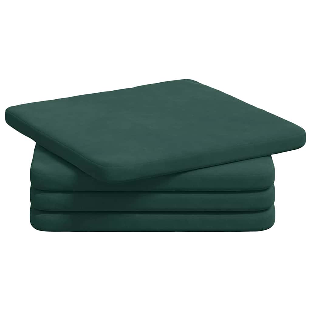 vidaXL Poduszki na siedziska 4 pcs Ciemna zieleń 40 x 40 x 3 cm
