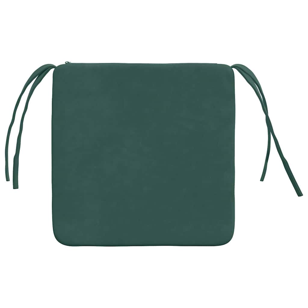 vidaXL Poduszki na siedziska 4 pcs Ciemna zieleń 40 x 40 x 3 cm