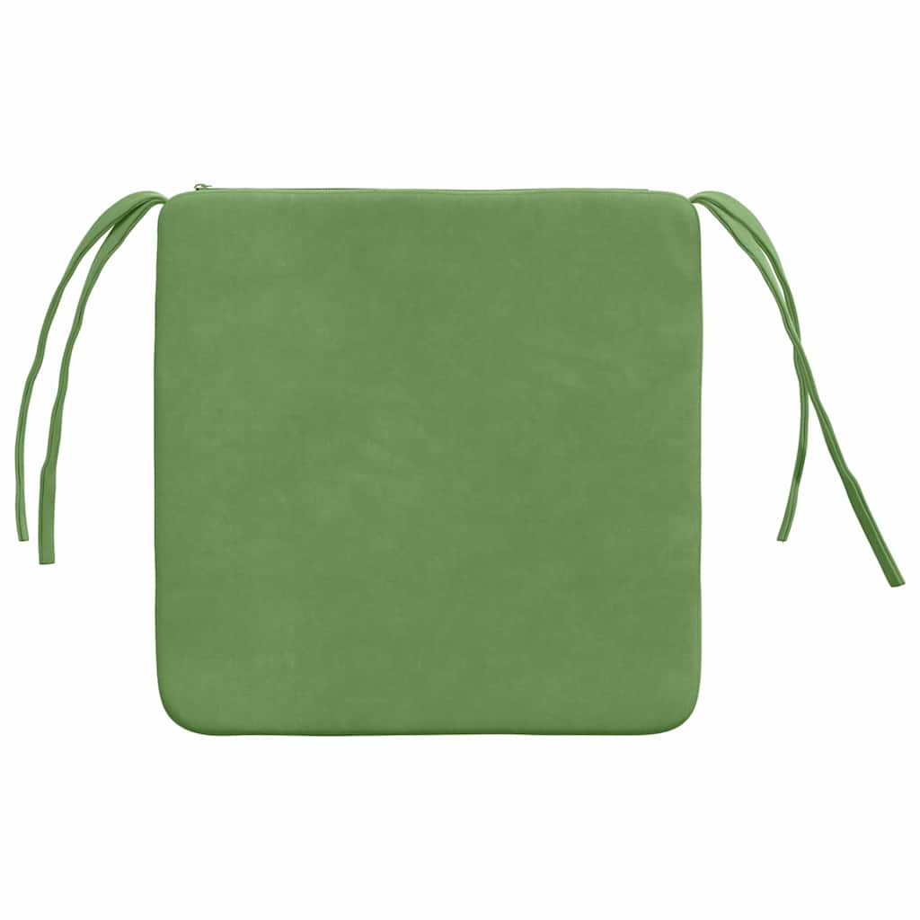 vidaXL Poduszki na siedziska 4 pcs Jasnozielony 40 x 40 x 3 cm Aksamit