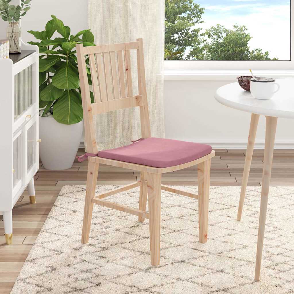 vidaXL Poduszki na siedziska 4 pcs Różowy 40 x 40 x 3 cm Aksamit