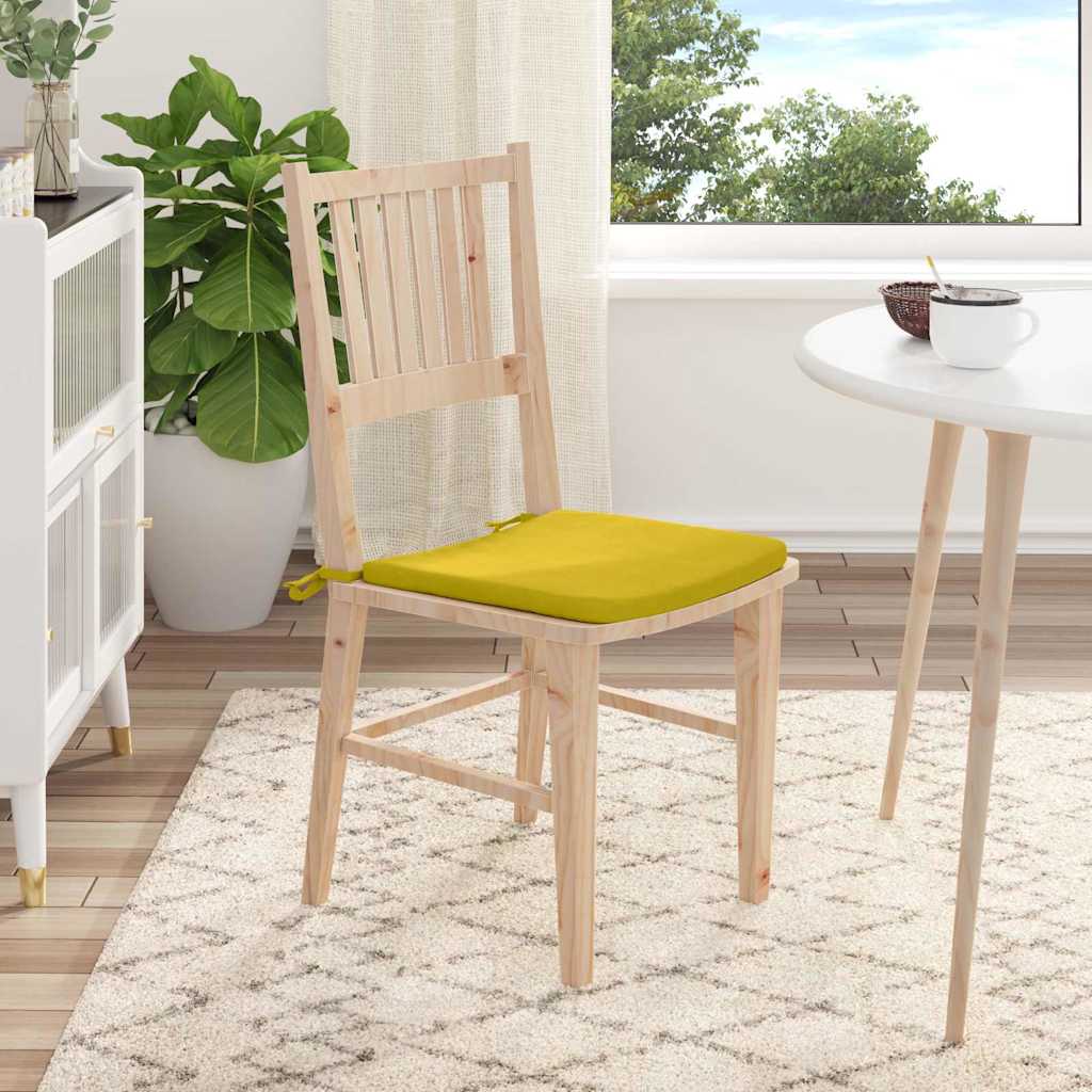 vidaXL Poduszki na siedziska 4 pcs Żółty 40 x 40 x 3 cm Aksamit