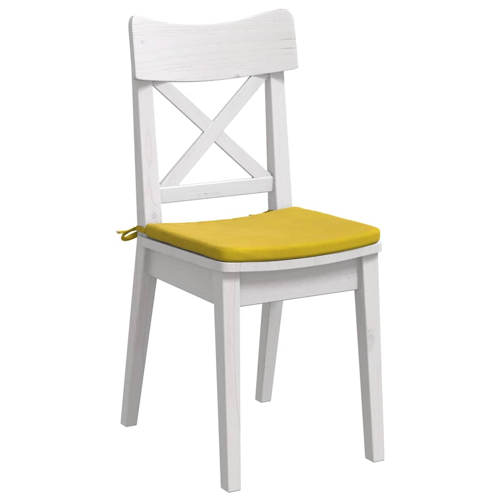vidaXL Poduszki na siedziska 4 pcs Żółty 40 x 40 x 3 cm Aksamit