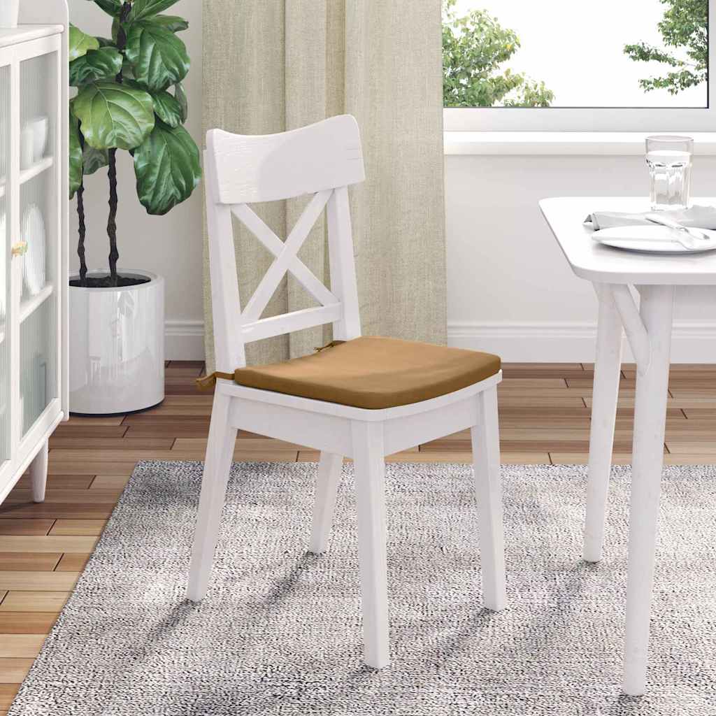 vidaXL Poduszki na siedziska 4 pcs Brązowy 40 x 40 x 3 cm Aksamit