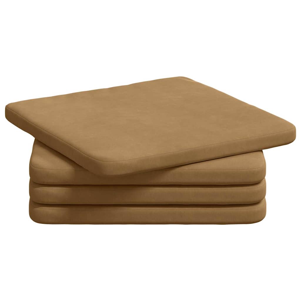 vidaXL Poduszki na siedziska 4 pcs Brązowy 40 x 40 x 3 cm Aksamit