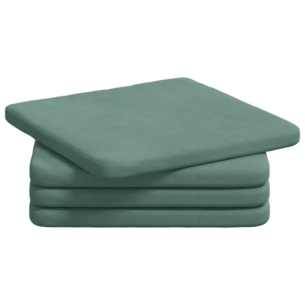 vidaXL Poduszki na siedziska 4 pcs Zielony morski 40 x 40 x 3 cm