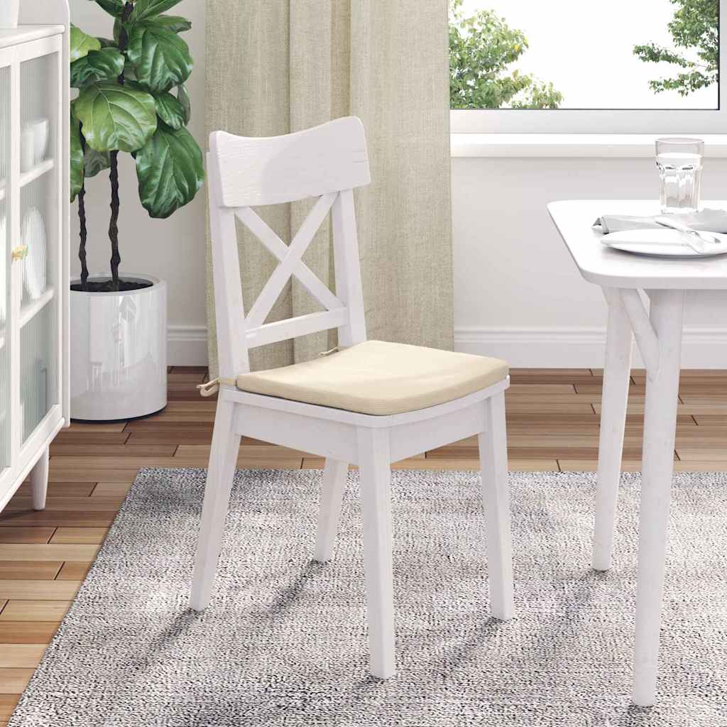 vidaXL Poduszki na siedziska 4 pcs Kremowy 40 x 40 x 3 cm