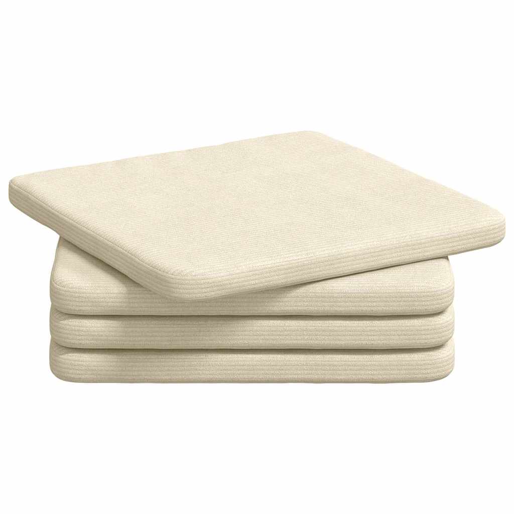 vidaXL Poduszki na siedziska 4 pcs Kremowy 40 x 40 x 3 cm