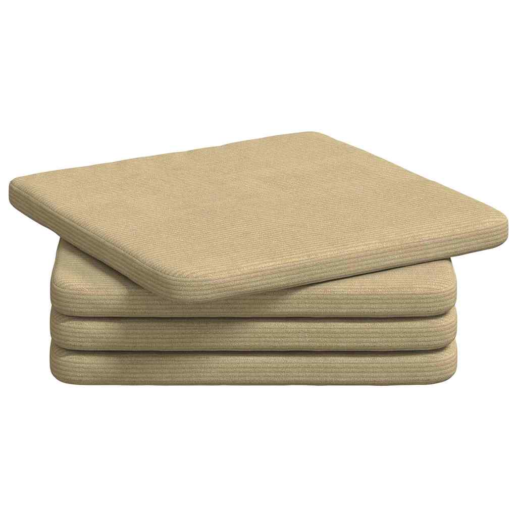 vidaXL Poduszki na siedziska 4 pcs Szary zielony 40 x 40 x 3 cm