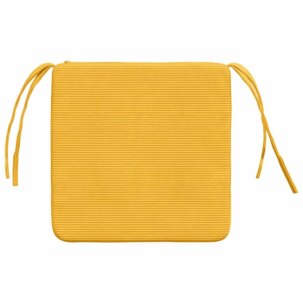 vidaXL Poduszki na siedziska 4 pcs Jasnożółty 40 x 40 x 3 cm