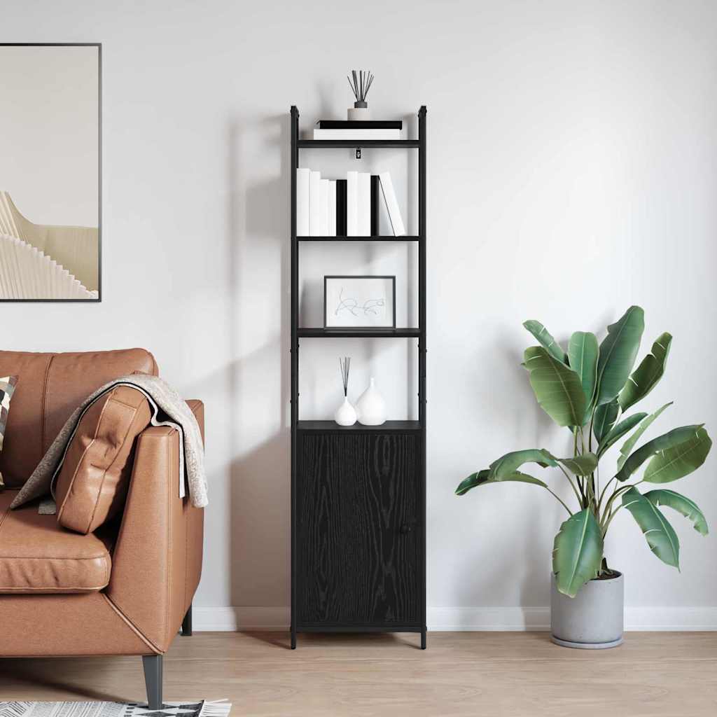 vidaXL Szafka na książki Czarny Dąb 40 x 24 x 161 cm