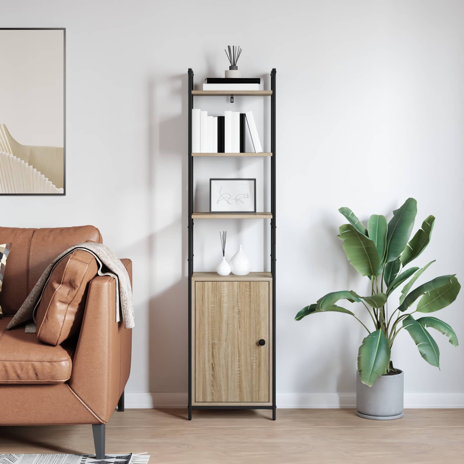 vidaXL Szafka na książki Dąb Sonoma 40 x 24 x 161 cm