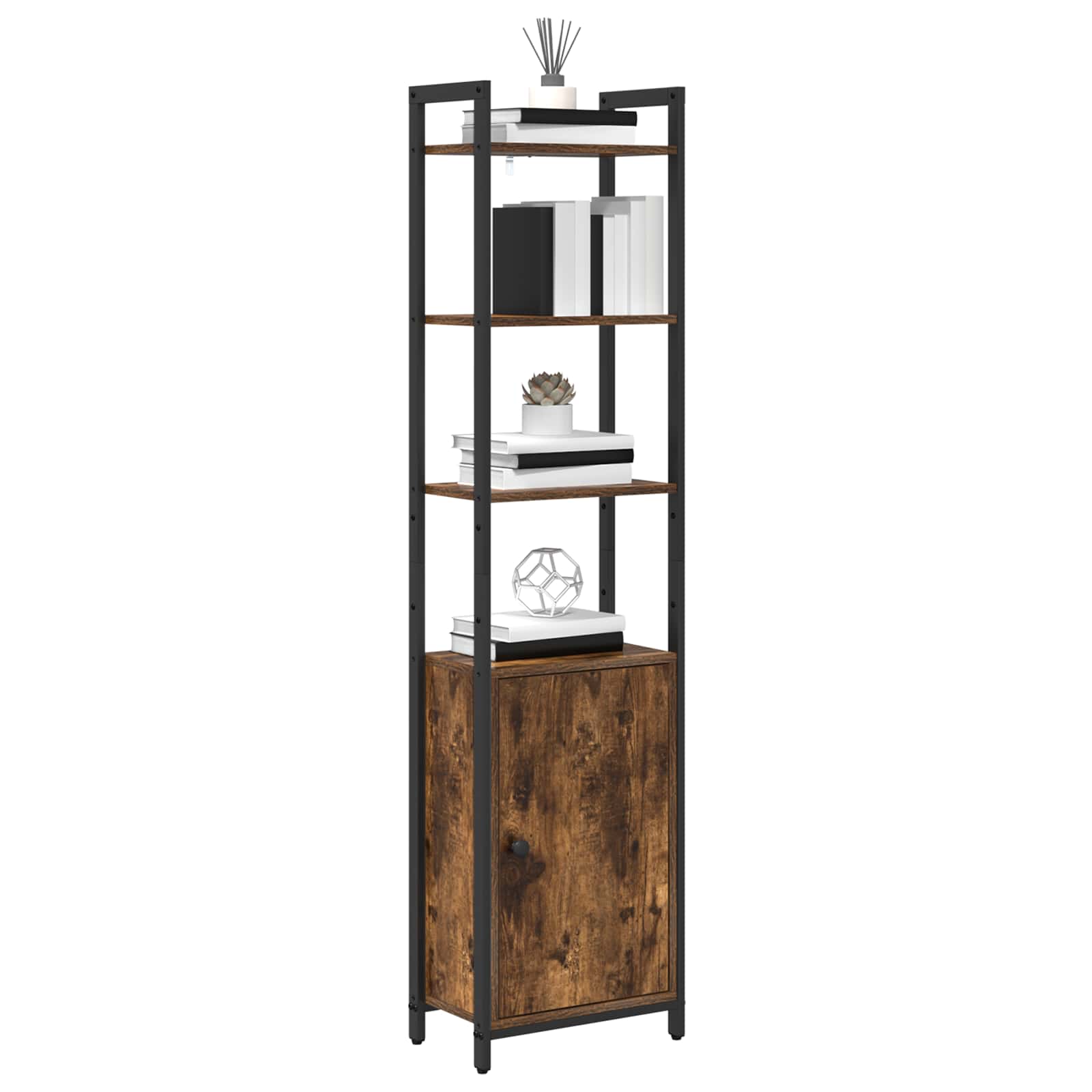 vidaXL Szafka na książki Dąb wędzony 40 x 24 x 161 cm