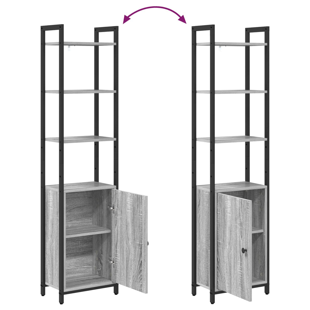 vidaXL Szafka na książki Szary Sonoma 40 x 24 x 161 cm
