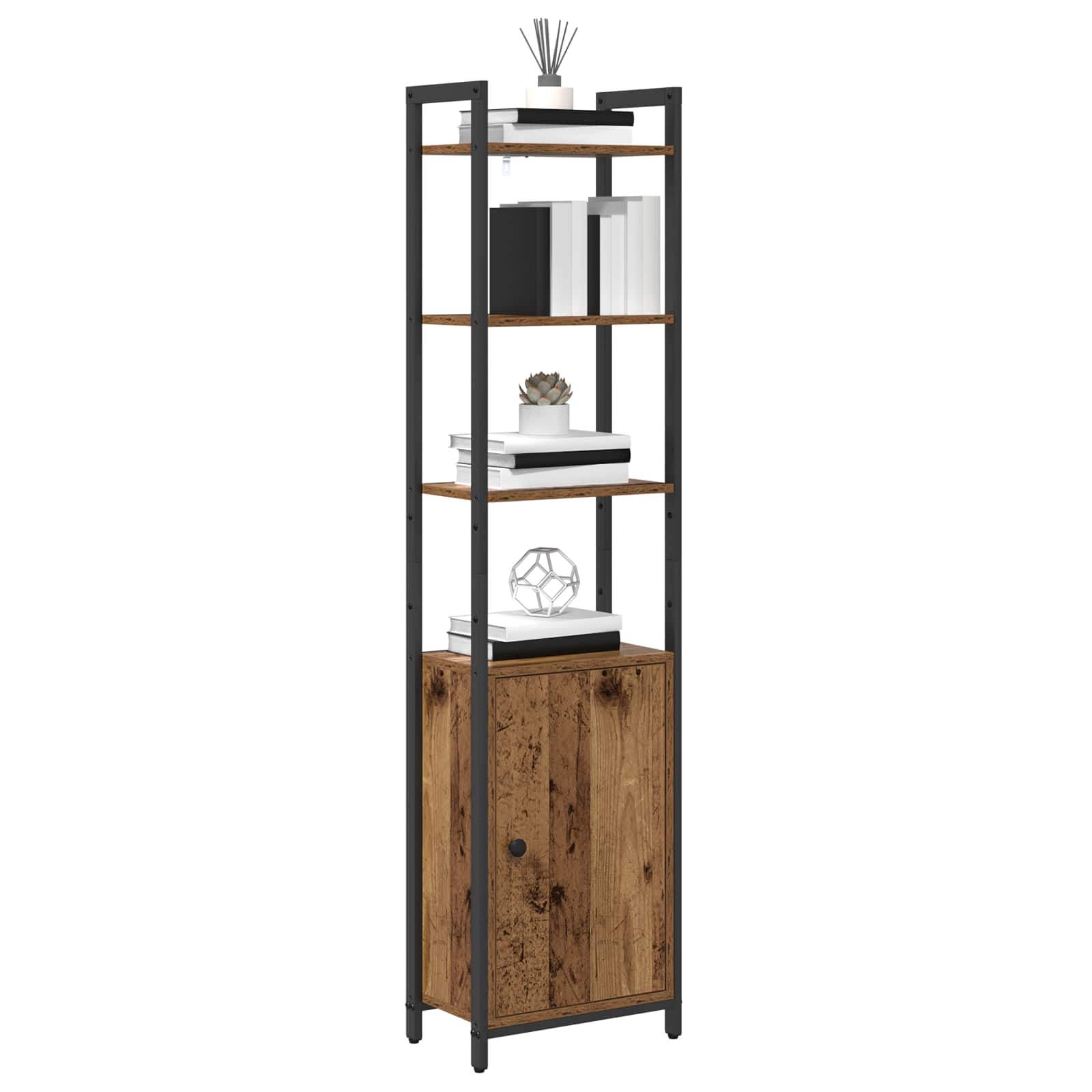 vidaXL Szafka na książki Stare drewno 40 x 24 x 161 cm