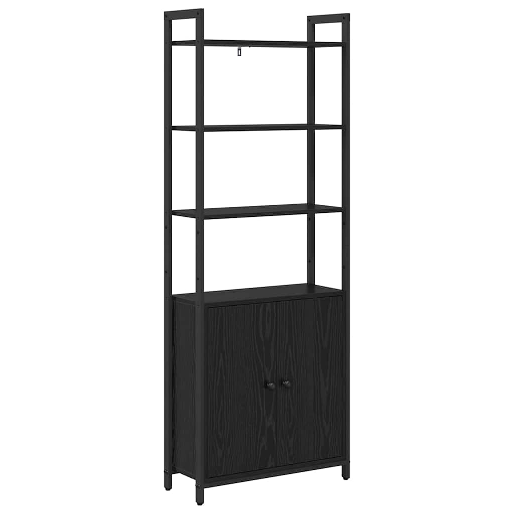 vidaXL Szafka na książki Czarny Dąb 60 x 24 x 161 cm