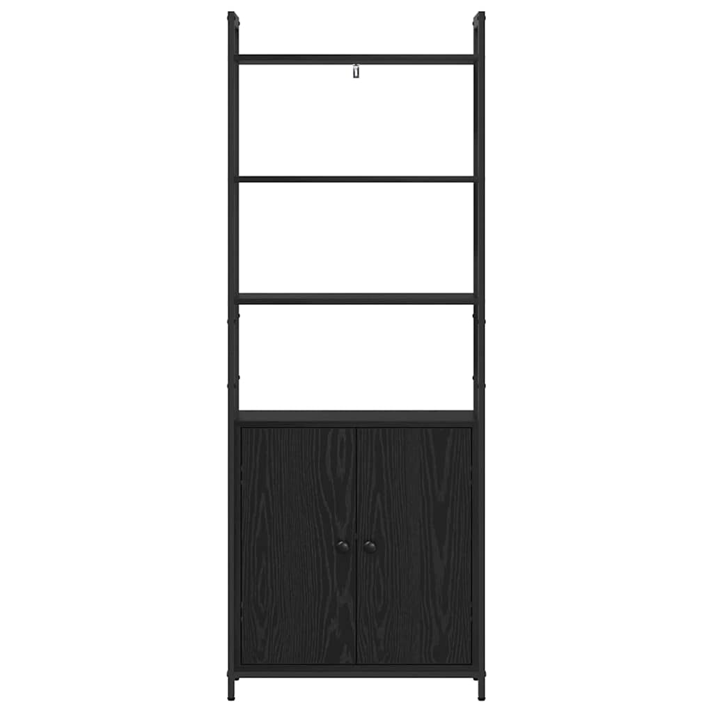 vidaXL Szafka na książki Czarny Dąb 60 x 24 x 161 cm