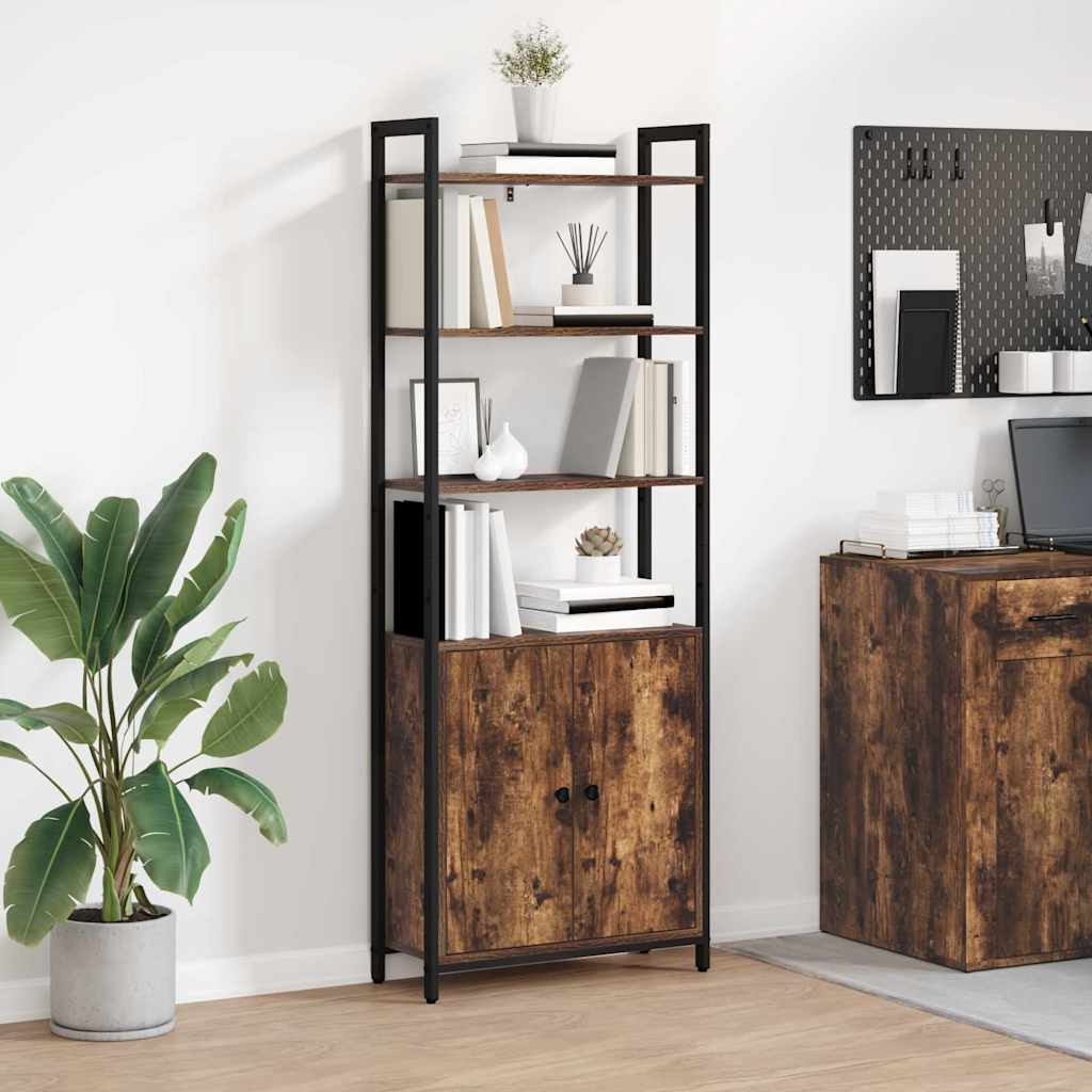 vidaXL Szafka na książki Dąb wędzony 60 x 24 x 161 cm