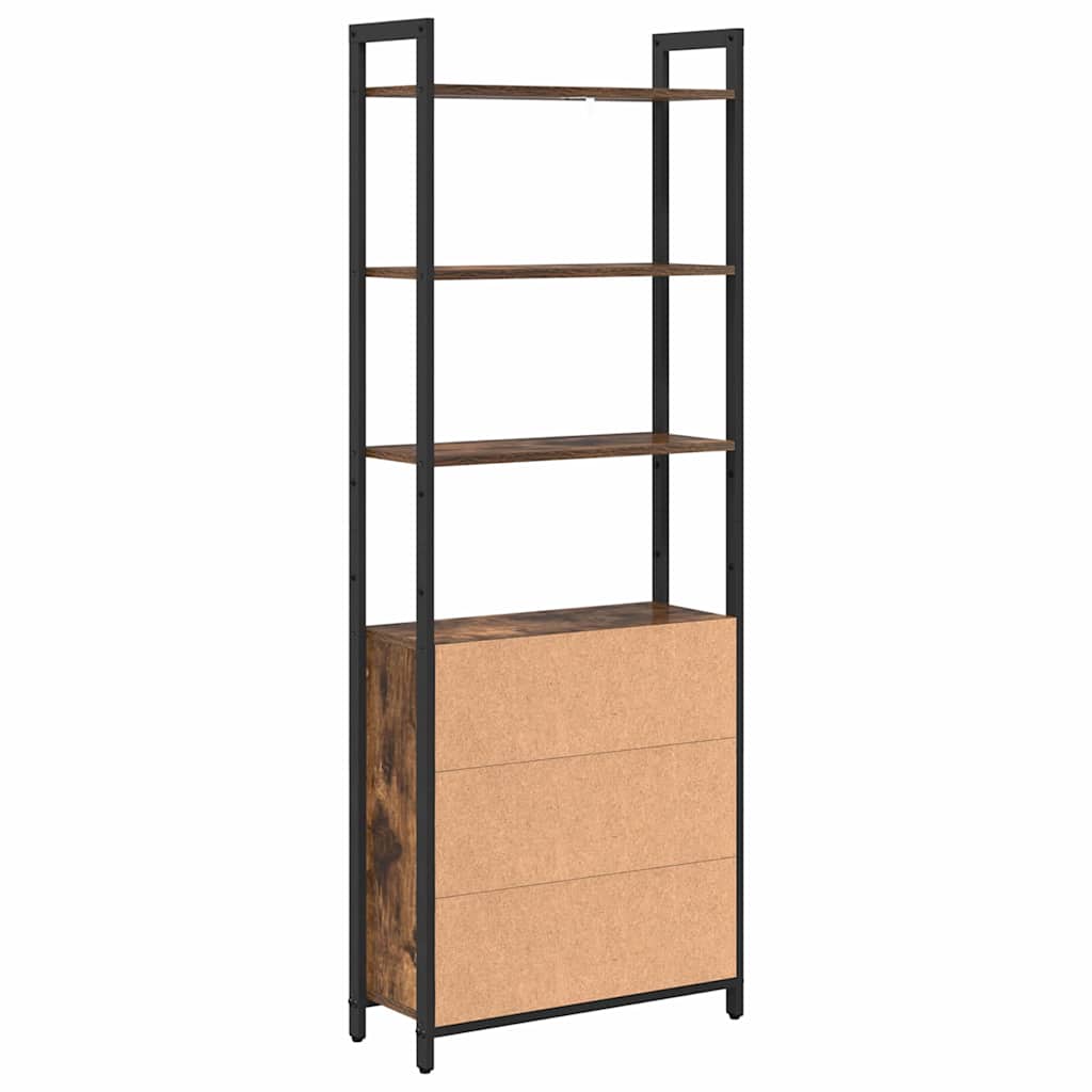 vidaXL Szafka na książki Dąb wędzony 60 x 24 x 161 cm