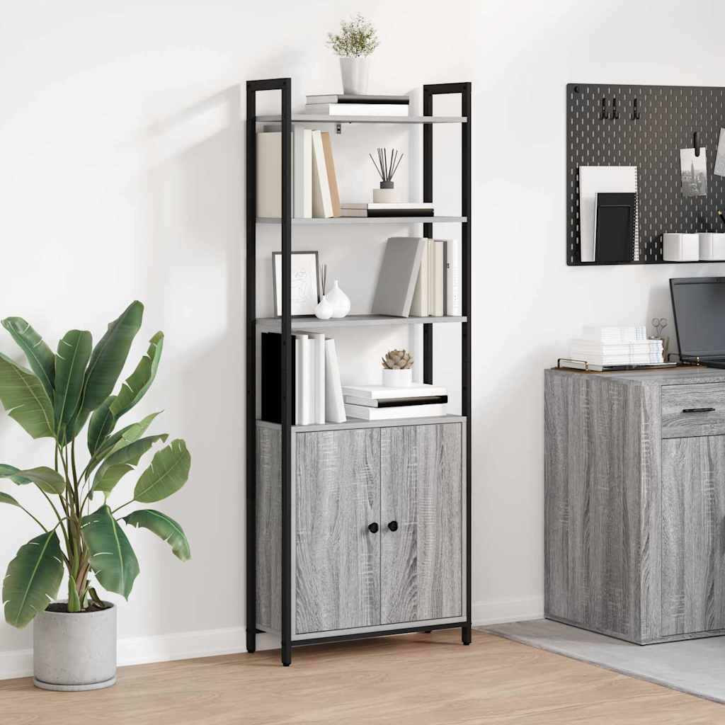 vidaXL Szafka na książki Szary Sonoma 60 x 24 x 161 cm
