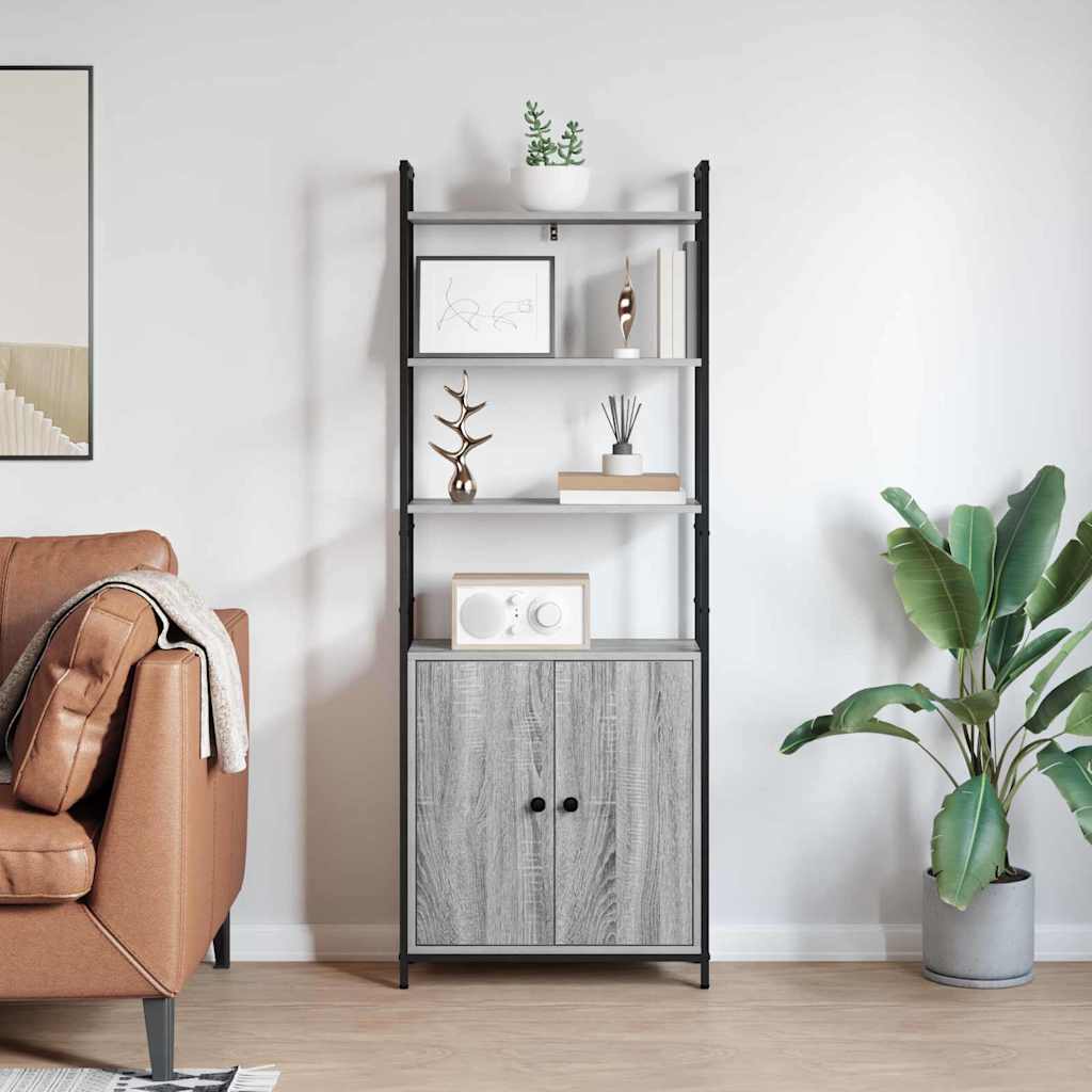 vidaXL Szafka na książki Szary Sonoma 60 x 24 x 161 cm