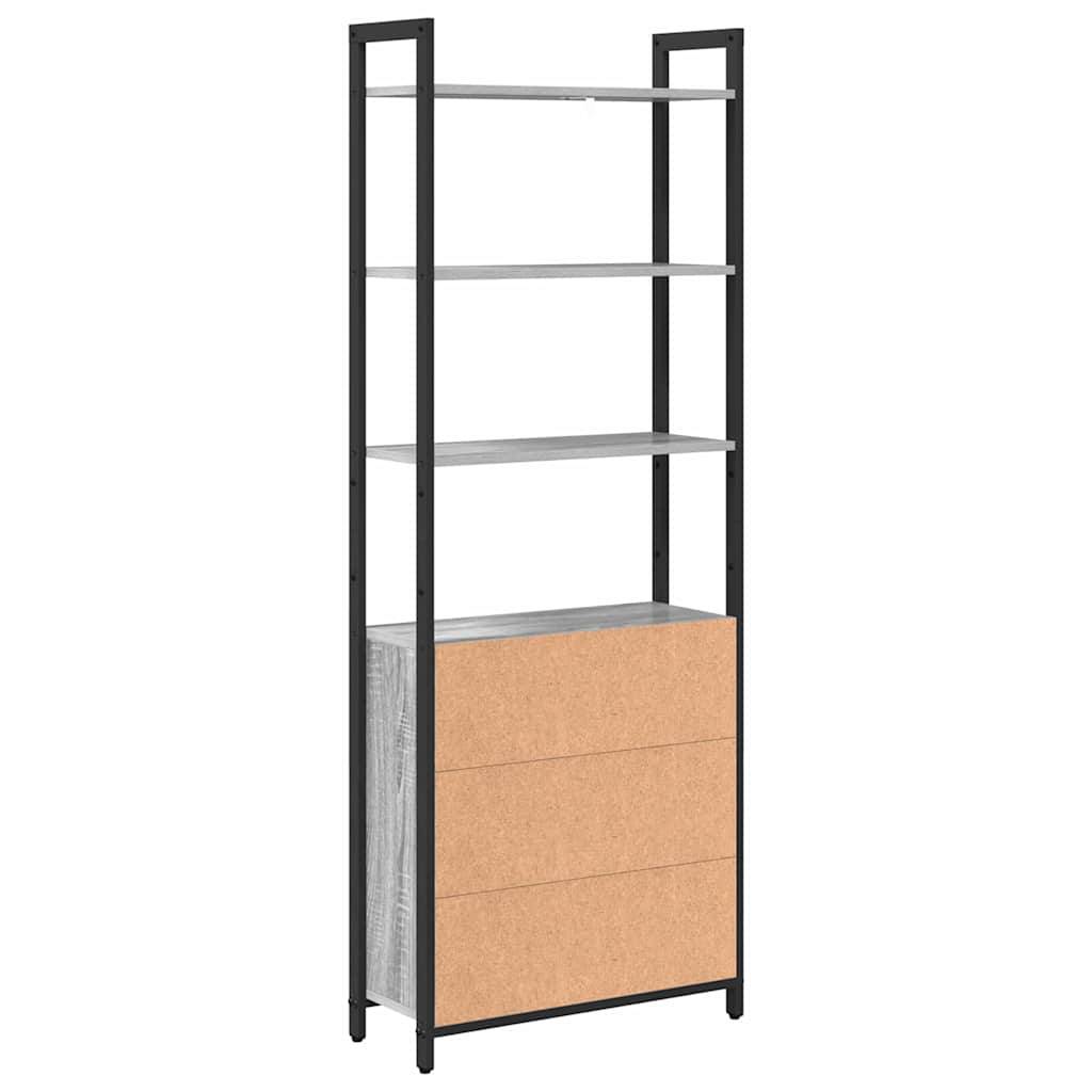 vidaXL Szafka na książki Szary Sonoma 60 x 24 x 161 cm