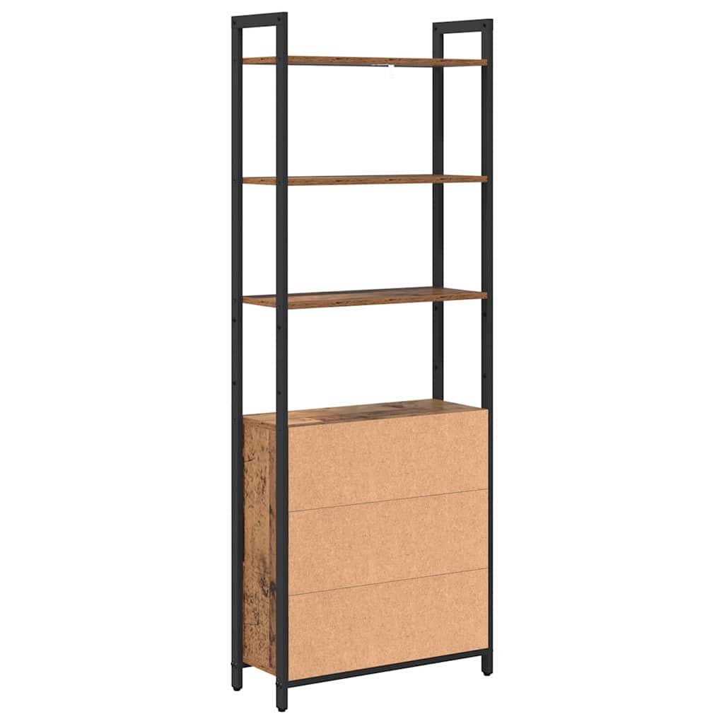 vidaXL Szafka na książki Stare drewno 60 x 24 x 161 cm
