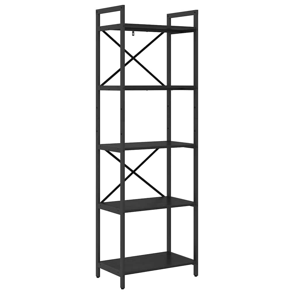 vidaXL Półka na książki Czarny Dąb 56 x 34 x 171 cm