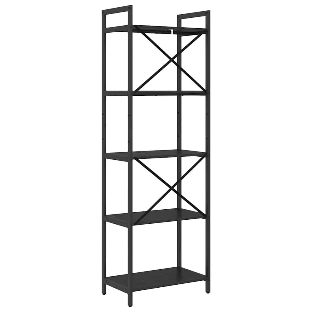 vidaXL Półka na książki Czarny Dąb 56 x 34 x 171 cm