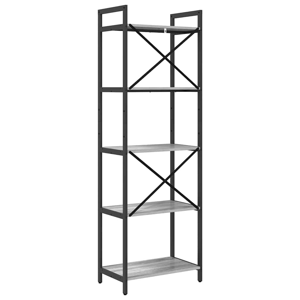 vidaXL Półka na książki Szary Sonoma 56 x 34 x 171 cm