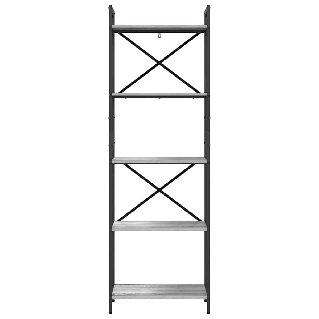 vidaXL Półka na książki Szary Sonoma 56 x 34 x 171 cm