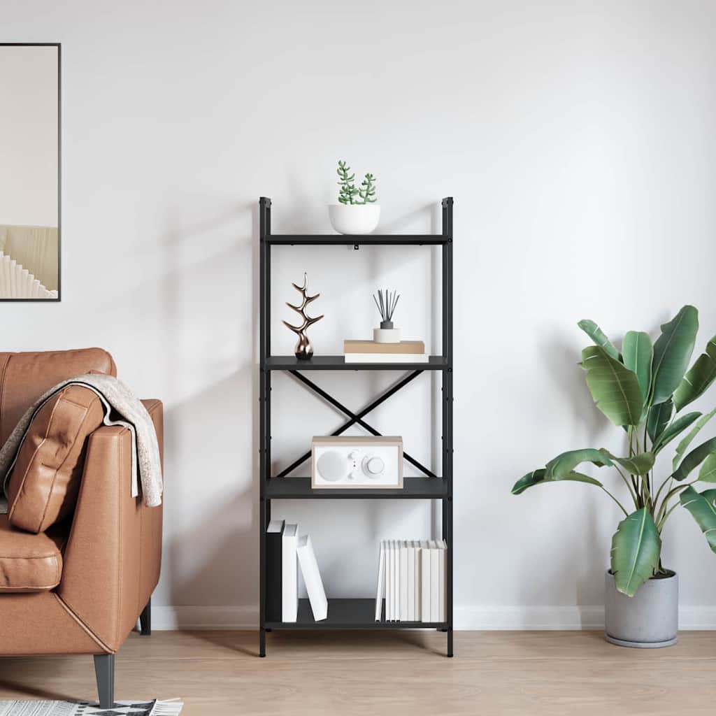 vidaXL Półka na książki Czarny Dąb 56 x 34 x 133,5 cm