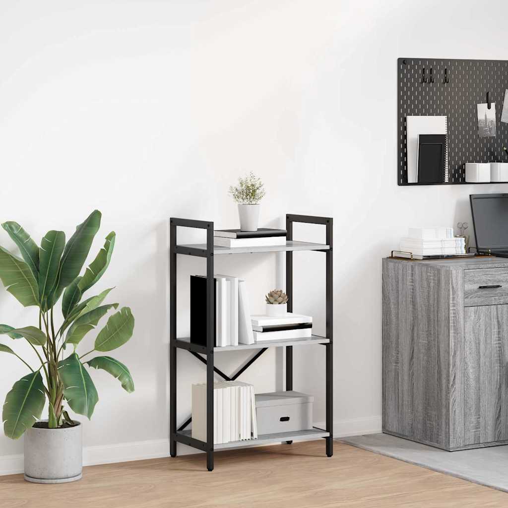 vidaXL Półka na książki Szary Sonoma 56 x 34 x 96 cm