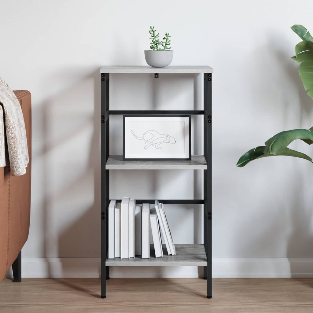 vidaXL Półka na książki Szary Sonoma 40 x 29,5 x 81 cm