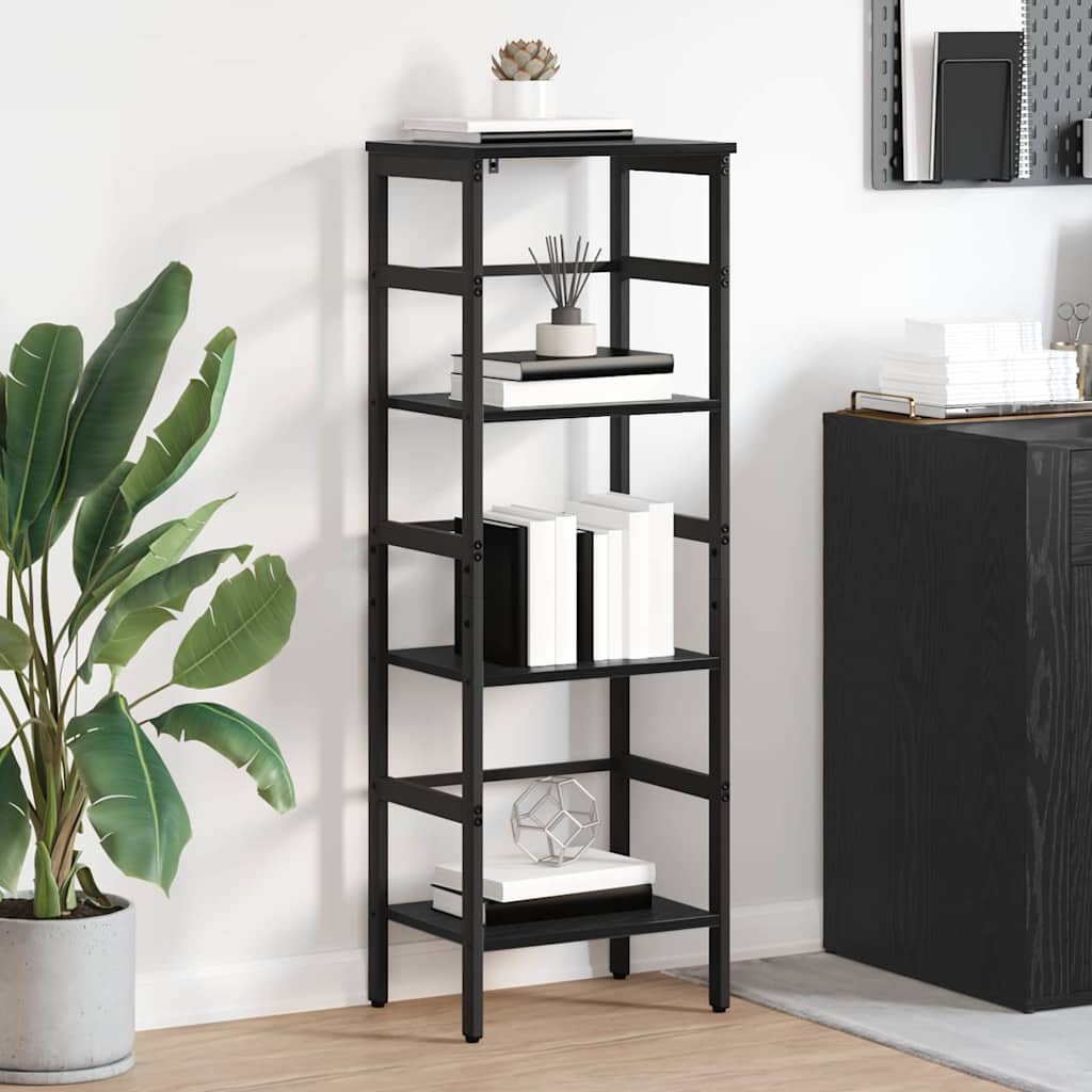 vidaXL Półka na książki Czarny Dąb 40 x 29,5 x 115 cm