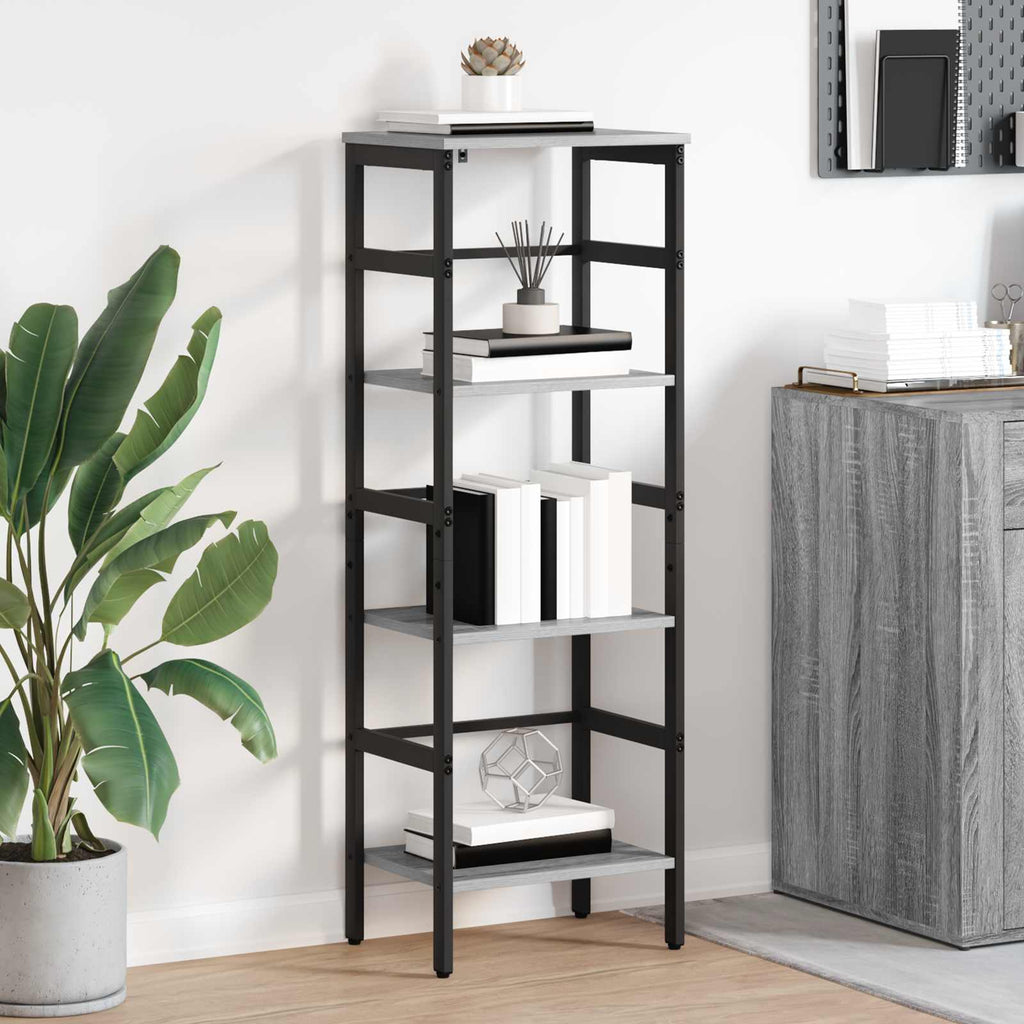 vidaXL Półka na książki Szary Sonoma 40 x 29,5 x 115 cm