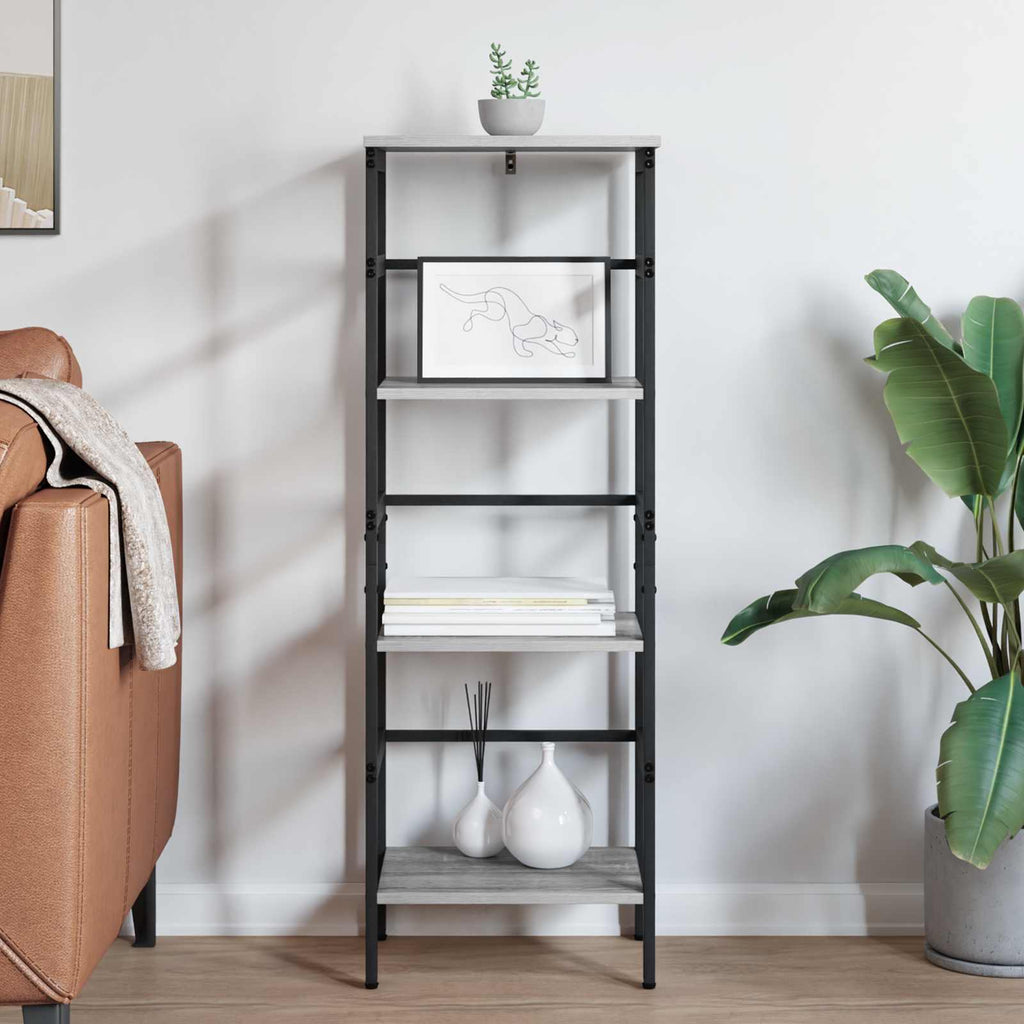 vidaXL Półka na książki Szary Sonoma 40 x 29,5 x 115 cm