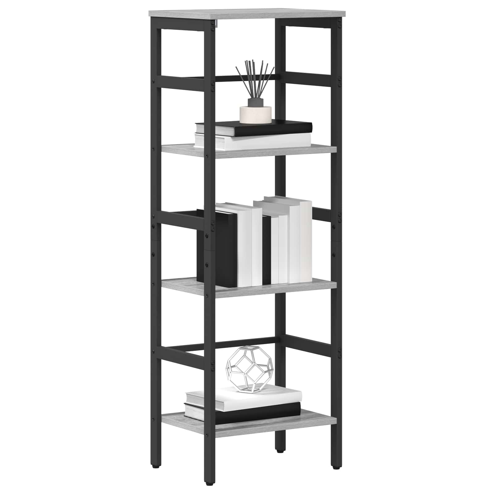 vidaXL Półka na książki Szary Sonoma 40 x 29,5 x 115 cm