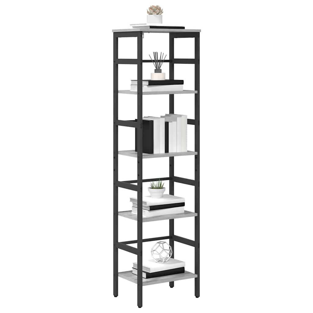 vidaXL Półka na książki Szary Sonoma 40 x 29,5 x 149 cm