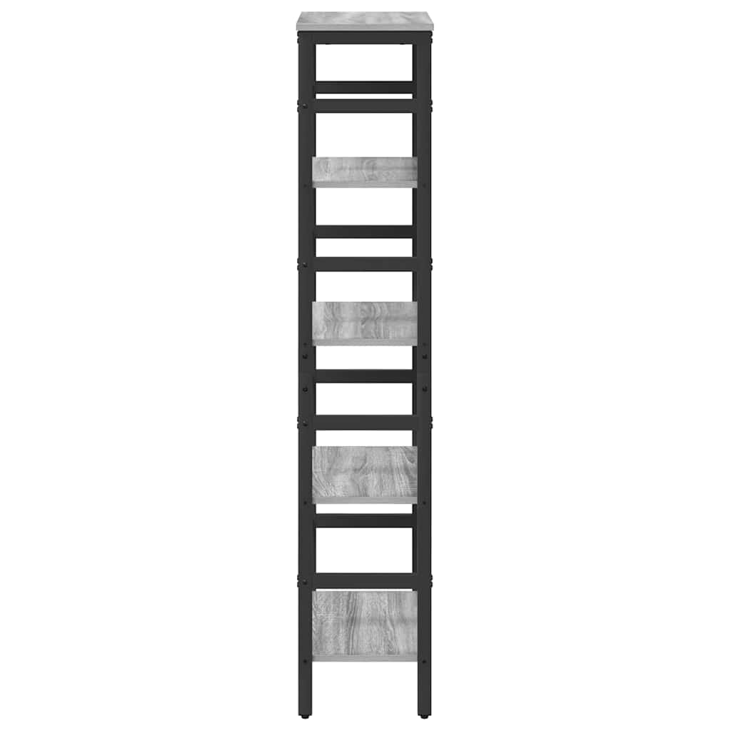 vidaXL Półka na książki Szary Sonoma 40 x 29,5 x 149 cm