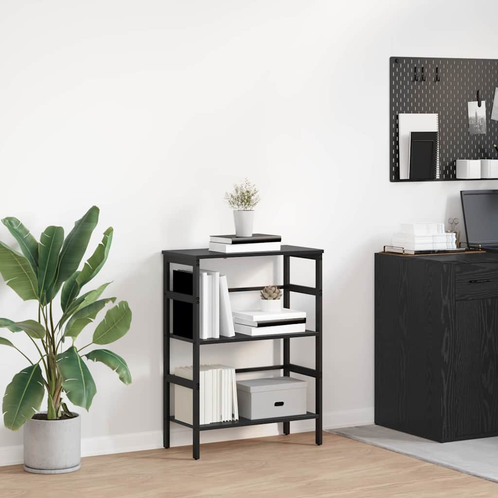 vidaXL Półka na książki Czarny Dąb 60 x 29,5 x 81 cm