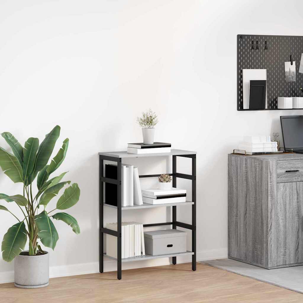 vidaXL Półka na książki Szary Sonoma 60 x 29,5 x 81 cm