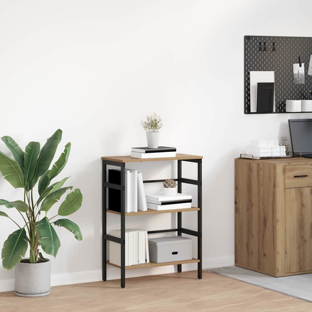 vidaXL Półka na książki 2 poziomy 60 x 29,5 x 81 cm Dąb rzemieślniczy