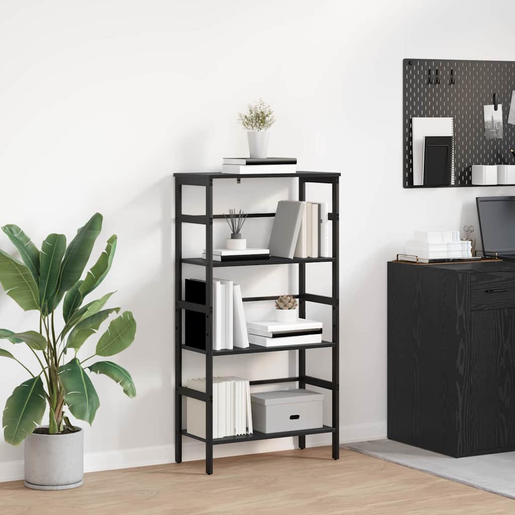 vidaXL Półka na książki Czarny Dąb 60 x 29,5 x 115 cm