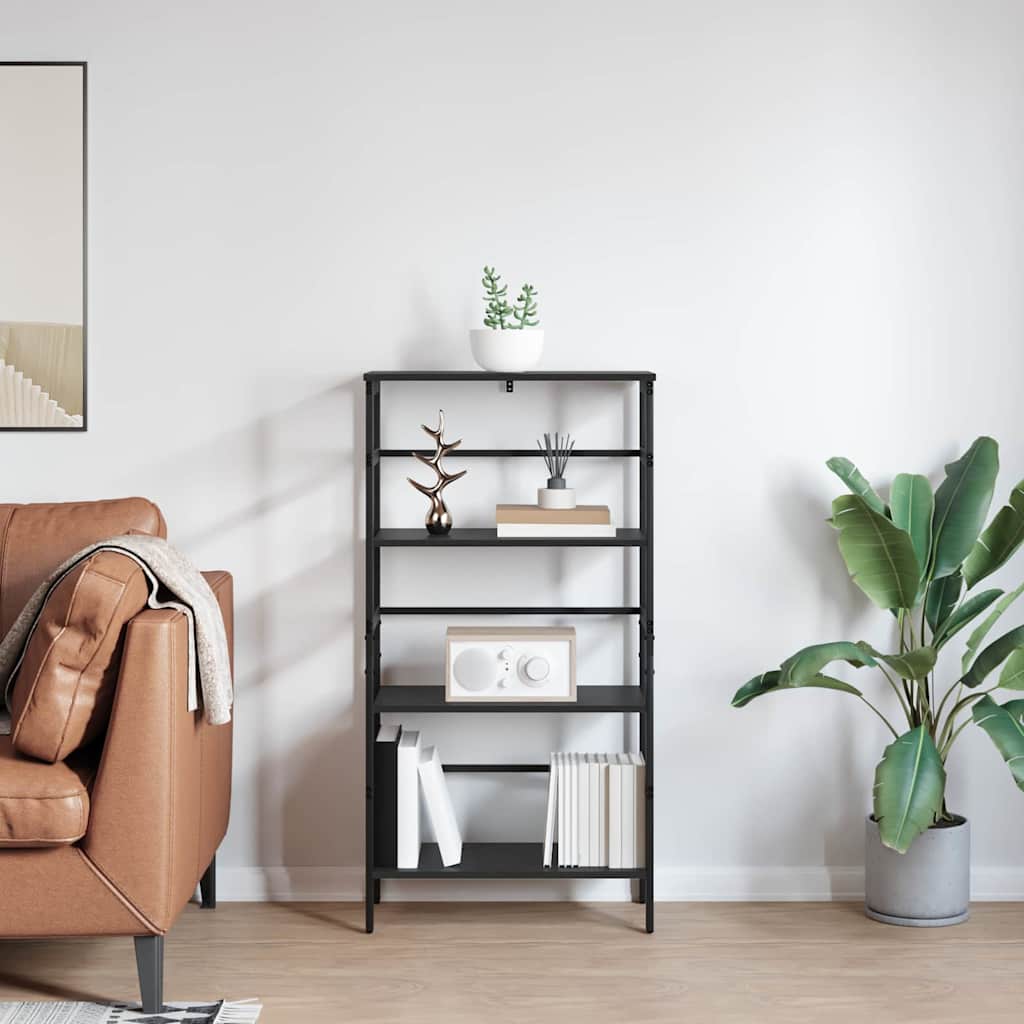vidaXL Półka na książki Czarny Dąb 60 x 29,5 x 115 cm