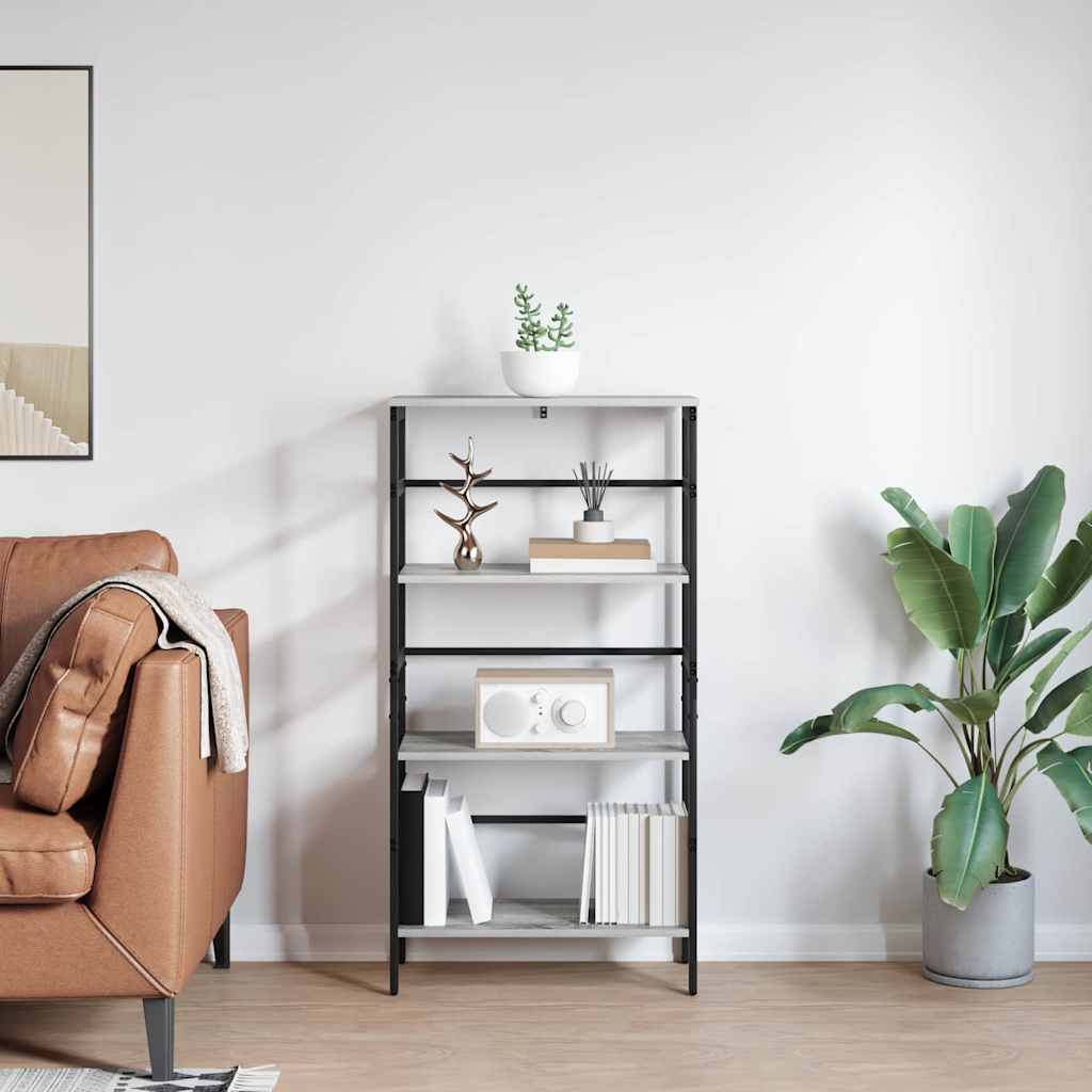 vidaXL Półka na książki Szary Sonoma 60 x 29,5 x 115 cm