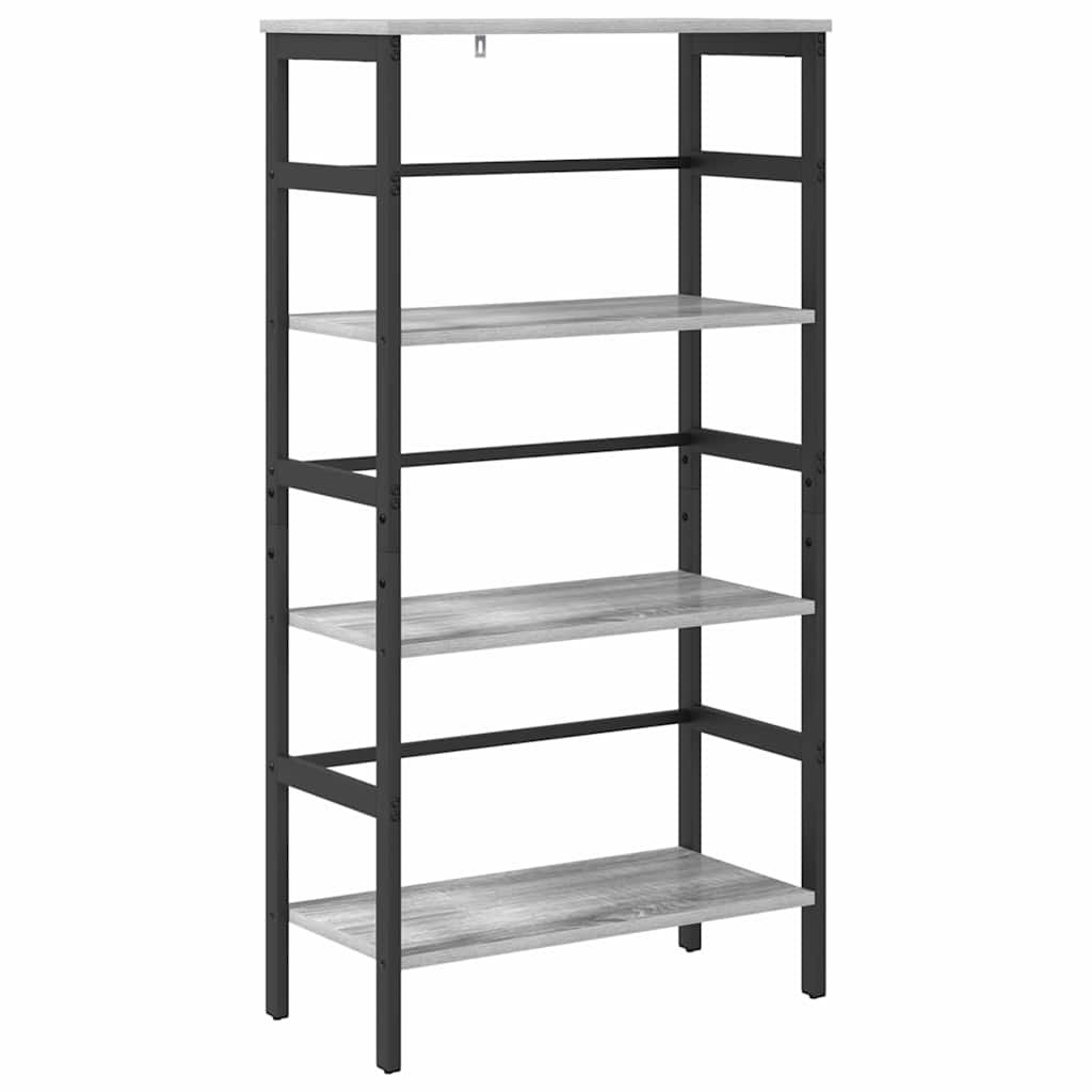 vidaXL Półka na książki Szary Sonoma 60 x 29,5 x 115 cm